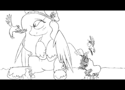 Size: 2560x1850 | Tagged: safe, fluttershy, pegasus, pony, animal, flower, hippie, solo