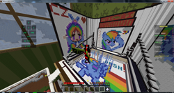 Size: 1366x736 | Tagged: safe, artist:cz, derpibooru import, rainbow dash, pegasus, pony, minecraft, pixel art