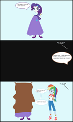 Size: 1124x1887 | Tagged: safe, artist:starman1999, derpibooru import, rainbow dash, rarity, human, equestria girls, bagged, base used, clothes, covered, humanized, long skirt, skirt