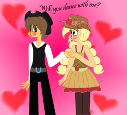 Size: 937x852 | Tagged: safe, artist:lovesdrawing721, applejack, caramel, equestria girls, carajack, equestria girls-ified, female, humanized, male, shipping, straight