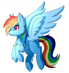 Size: 1606x1696 | Tagged: safe, artist:noxi1_48, derpibooru import, rainbow dash, pegasus, pony, digital art, fluffy, happy, wings