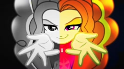 Size: 1280x714 | Tagged: safe, artist:dablackphoenix, derpibooru import, adagio dazzle, human, equestria girls, rainbow rocks, color, gray, reaching out, vector, wallpaper