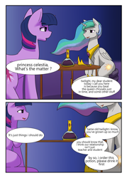 Size: 2591x3624 | Tagged: safe, artist:grey-horse, princess celestia, twilight sparkle, alicorn, pony, comic:above friend below lover, comic, dialogue