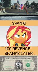 Size: 1080x2034 | Tagged: safe, artist:electrahybrida, edit, edited screencap, screencap, sci-twi, sunset shimmer, twilight sparkle, better together, equestria girls, forgotten friendship, rollercoaster of friendship, sunset's backstage pass!, angry, boat, car, delaware, dollar, dollar bill, female, geico, george washington, implied spanking, lesbian, nonsense, not salmon, rainbow dash's paddle, scitwishimmer, shipping, spanking, sunsetsparkle, this will end in pain, this will end in timeline distortion, turnpike, us flag, wat