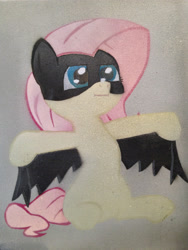 Size: 2448x3264 | Tagged: safe, artist:scarfi5h, fluttershy, batman, clothes, cosplay, costume, solo, traditional art