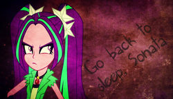 Size: 1336x768 | Tagged: safe, artist:imperfectxiii, artist:twilightanddashie, derpibooru import, aria blaze, equestria girls, rainbow rocks, quote, vector, wallpaper