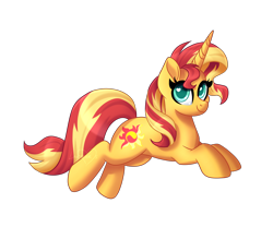 Size: 6000x5000 | Tagged: safe, artist:lavenderheartsmlp, sunset shimmer, pony, unicorn, absurd resolution, cute, female, heart eyes, looking at you, mare, prone, shimmerbetes, simple background, solo, transparent background, wingding eyes