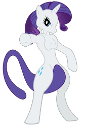 Size: 1372x2000 | Tagged: safe, artist:iconographi, rarity, .svg available, black background, crossover, female, glare, mewtwo, pokefied, pokémon, simple background, solo, species swap, svg, transparent background, vector