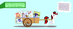 Size: 3816x1560 | Tagged: safe, artist:draymanor57, rainbow dash, sci-twi, sunset shimmer, twilight sparkle, oc, oc:blackjack, pony, unicorn, fallout equestria, fallout equestria: project horizons, equestria girls, fanfic art, wagon