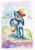 Size: 1600x2264 | Tagged: safe, artist:mandumustbasukanemen, derpibooru import, rainbow dash, pegasus, pony, atg 2019, female, mare, newbie artist training grounds, smiling, solo, traditional art, watercolor painting