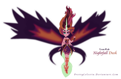 Size: 1426x928 | Tagged: safe, artist:prettycelestia, midnight sparkle, sci-twi, sunset shimmer, twilight sparkle, human, equestria girls, daydream shimmer, four arms, four eyes, fusion, gem fusion, multiple arms, multiple eyes, solo