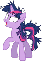 Size: 3991x5761 | Tagged: safe, artist:scrimpeh, derpibooru import, twilight sparkle, pony, unicorn, absurd resolution, female, insanity, mare, messy mane, simple background, solo, transparent background, twilight snapple, vector