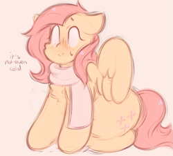 Size: 657x594 | Tagged: safe, artist:toroitimu, fluttershy, pegasus, pony, chest fluff, clothes, scarf, solo