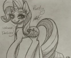 Size: 2806x2280 | Tagged: safe, artist:katkathasahathat, rarity, pony, unicorn, solo, traditional art