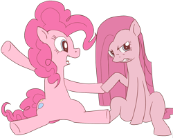 Size: 1280x1024 | Tagged: safe, artist:frankier77, pinkie pie, earth pony, pony, duality, female, mare, pink coat, pink mane, pinkamena diane pie