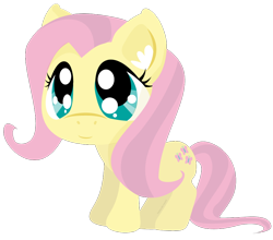 Size: 900x793 | Tagged: safe, artist:baskerville-hound, fluttershy, pegasus, pony, ear fluff, flat colors, looking up, simple background, solo, standing, transparent background, wingless