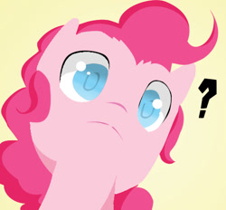 Size: 523x486 | Tagged: safe, artist:0ndshok, pinkie pie, earth pony, pony, bust, portrait, question mark, simple background, solo