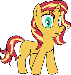 Size: 2420x2540 | Tagged: safe, artist:poniidesu, sunset shimmer, pony, unicorn, cute, female, filly, foal, simple background, solo, transparent background, younger