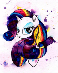 Size: 2409x2993 | Tagged: safe, artist:mashiromiku, rarity, pony, unicorn, rainbow power, traditional art, watercolor painting