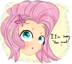 Size: 1091x974 | Tagged: safe, artist:jonathan the awesome, derpibooru exclusive, fluttershy, equestria girls, solo, you mad?