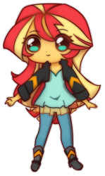 Size: 676x1135 | Tagged: safe, artist:pantypon, sunset shimmer, equestria girls, chibi, cute, female, shimmerbetes, simple background, solo, transparent background