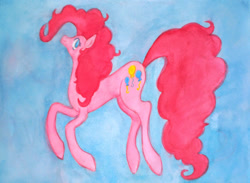 Size: 1024x749 | Tagged: safe, artist:enuwey, pinkie pie, earth pony, pony, female, mare, solo, traditional art