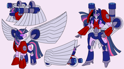 Size: 1280x720 | Tagged: safe, artist:atomic-chinchilla, derpibooru import, twilight sparkle, twilight sparkle (alicorn), alicorn, pony, commission, crossover, female, mare, optimal optimus, optimus prime, solo, transformers