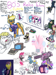 Size: 3000x4000 | Tagged: safe, artist:brainflowcrash, artist:living_dead, artist:strangersaurus, fluttershy, ms. harshwhinny, pinkie pie, rarity, scootaloo, earth pony, pegasus, pony, unicorn, back to the future part 2, bicycle, cigarette, drawpile disasters, metal gear, smoking, tron