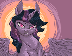 Size: 926x717 | Tagged: safe, artist:colorlesscupcake, derpibooru import, twilight sparkle, twilight sparkle (alicorn), alicorn, pony, ethereal mane, female, looking at you, mare, solo, starry eyes, starry mane, wingding eyes