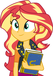 Size: 3000x4311 | Tagged: safe, artist:cloudyglow, sunset shimmer, better together, equestria girls, forgotten friendship, .ai available, absurd resolution, clothes, female, geode of empathy, magical geodes, simple background, skirt, smiling, solo, transparent background, vector, yearbook