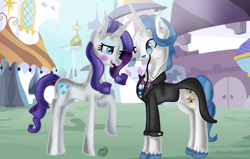 Size: 1325x845 | Tagged: safe, artist:commandereclipse, fancypants, rarity, pony, unicorn, female, male, raripants, shipping, straight