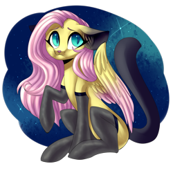 Size: 2000x2000 | Tagged: safe, artist:helemaranth, fluttershy, cat, fluttercat, rcf community, simple background, solo, species swap, transparent background