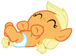 Size: 3400x2500 | Tagged: safe, artist:beavernator, applejack, earth pony, pony, baby, baby pony, babyjack, diaper, filly, foal, solo