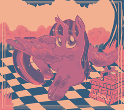 Size: 900x800 | Tagged: safe, artist:puffpink, derpibooru import, twilight sparkle, twilight sparkle (alicorn), alicorn, pony, female, mare, picnic, picnic basket, picnic blanket, solo