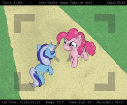 Size: 1300x1073 | Tagged: safe, artist:pinkiesheen, minuette, pinkie pie, earth pony, pony, camera, camera shot, story included