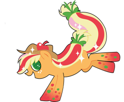 Size: 1024x842 | Tagged: safe, artist:osakachii, applejack, earth pony, pony, bucking, rainbow power, solo