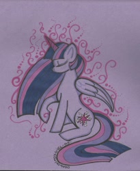 Size: 1024x1247 | Tagged: safe, artist:dragonfoxgirl, derpibooru import, twilight sparkle, twilight sparkle (alicorn), alicorn, pony, female, mare, solo, traditional art