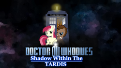Size: 1024x573 | Tagged: safe, artist:darksoma, derpibooru import, doctor whooves, roseluck, earth pony, pony, female, lens flare, male, mare, space, stallion, tardis, vector, wallpaper