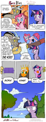 Size: 4969x13165 | Tagged: safe, artist:redapropos, derpibooru import, discord, pinkie pie, twilight sparkle, twilight sparkle (alicorn), alicorn, earth pony, pony, absurd resolution, aqua teen hunger force, comic, female, mare, unamused, vulgar