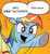 Size: 334x366 | Tagged: safe, derpibooru import, rainbow dash, earth pony, pegasus, pony, blonde mane, blue coat, blue wings, dialogue, exploitable meme, female, mare, meme, misspelling, multicolored hair, obligatory pony, open mouth, orange background, raised hoof, raised leg, simple background, smiling, speech bubble, two words meme, underhoof, vibe check, wings