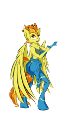 Size: 2160x3840 | Tagged: safe, artist:coldtrail, derpibooru import, spitfire, anthro, clothes, female, solo, uniform, wonderbolts, wonderbolts uniform