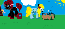 Size: 1075x473 | Tagged: artist needed, safe, fluttershy, oc, oc:synthis, pegasus, pony, 1000 hours in ms paint, ms paint, random, wat