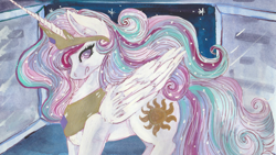 Size: 4800x2700 | Tagged: safe, artist:cityofdreams, princess celestia, alicorn, pony, absurd resolution, colored pupils, solo