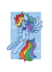 Size: 1300x1800 | Tagged: safe, artist:emiiambar, derpibooru import, rainbow dash, pegasus, pony, female, simple background