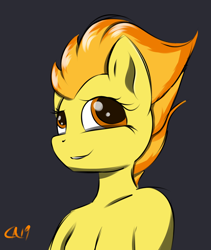 Size: 1002x1186 | Tagged: safe, artist:lux-arume, derpibooru import, spitfire, anthro, solo