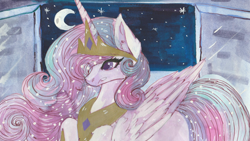 Size: 4800x2700 | Tagged: safe, artist:cityofdreams, princess celestia, alicorn, pony, absurd resolution, colored pupils, solo