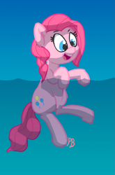 Size: 1267x1920 | Tagged: safe, artist:pabbley, pinkie pie, earth pony, pony, happy, solo, swimming, water, wet mane