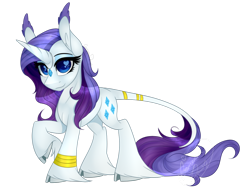 Size: 1024x787 | Tagged: safe, artist:jacobdawz, rarity, classical unicorn, pony, unicorn, cloven hooves, female, heart eyes, jewelry, leonine tail, mare, raised hoof, simple background, smiling, solo, transparent background, unshorn fetlocks, wingding eyes