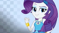 Size: 1271x712 | Tagged: safe, rarity, better together, equestria girls, choose rarity, cute, cyoa, geode of shielding, magical geodes, official, raised eyebrow, solo