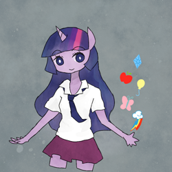 Size: 800x800 | Tagged: safe, artist:salome_0618, derpibooru import, twilight sparkle, anthro, ambiguous facial structure, pixiv, solo